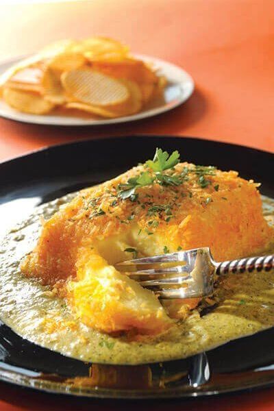 Queso con costra  de papitas