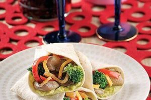 Burritos de vegetales con salsa de aguacate