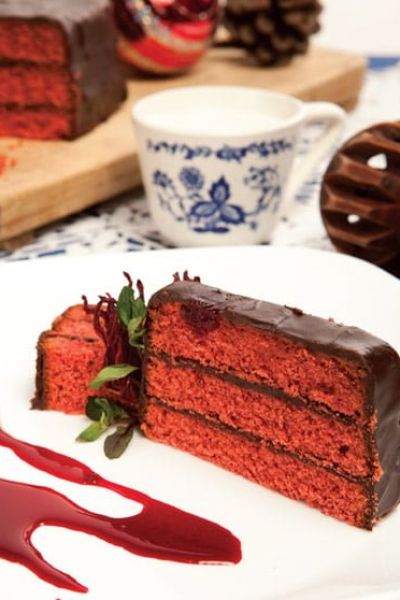 Pastel de jamaica y chocolate