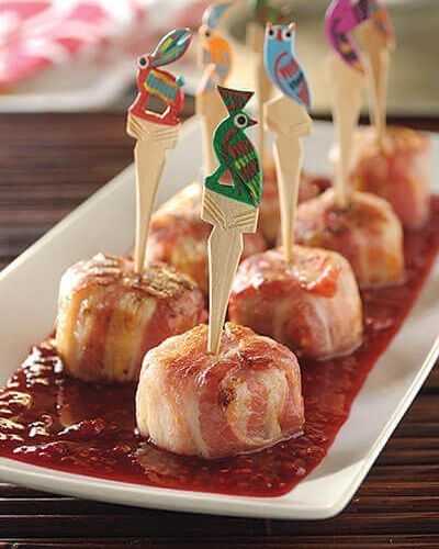 Platanitos rellenos de queso y tocino