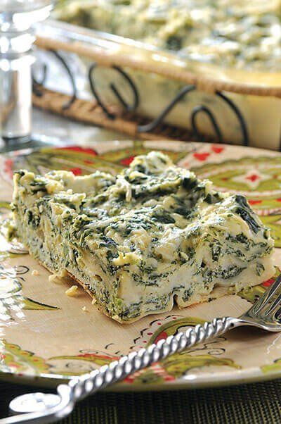 Lasagna de ricotta y espinacas