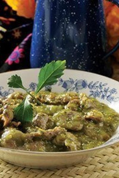 Mollejitas de pollo en salsa de crema verde