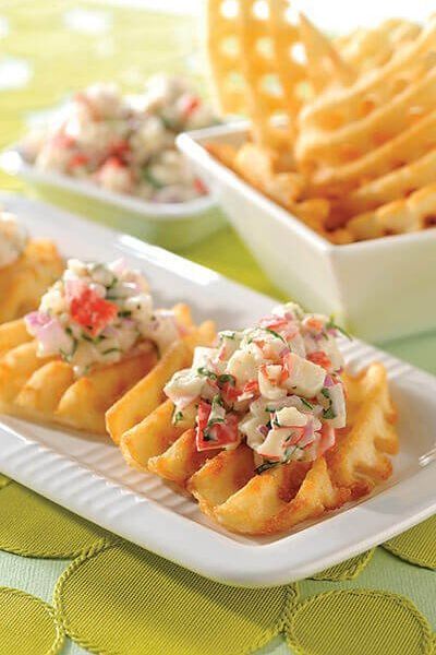 Canapé de surimi y papas rejilla