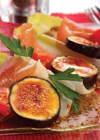 Ensalada de higos salteados y jamón serrano