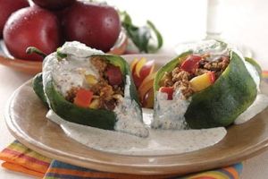 Chiles rellenos de ciruela y durazno