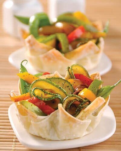 Tartitas de verduras a la parrilla