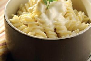 Pasta con salsa de cuatro quesos