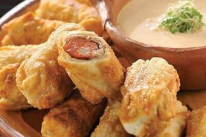 Rollitos de chistorra con dip de jalapeño