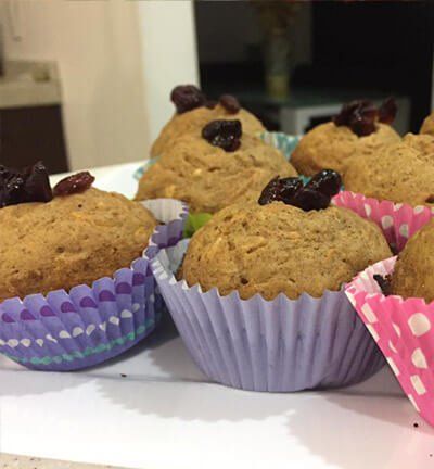 Muffins de zanahoria y arándanos