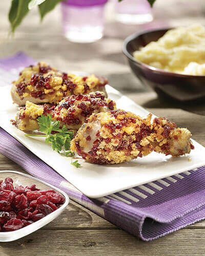 Muslitos de pollo rebozados con cranberries