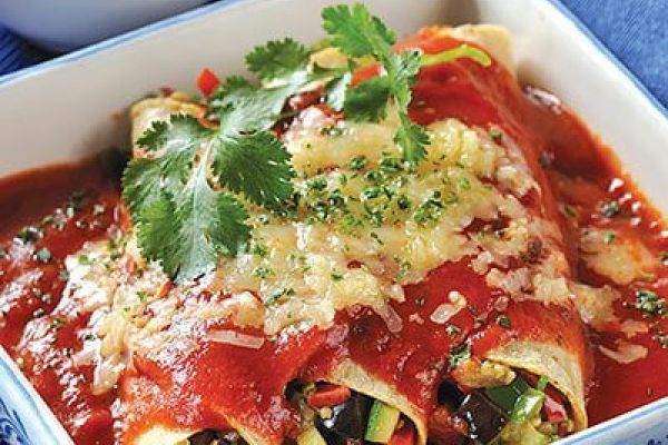 Enchiladas de vegetales asados
