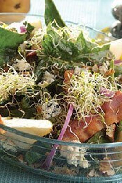 Ensalada de espinaca con peras