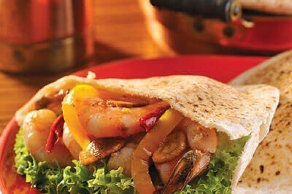 Pitas de camarón al ajillo