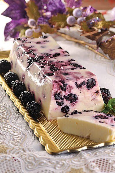 Terrina de yogurt y zarzamoras