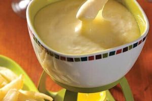 Papas con fondue de queso de cabra