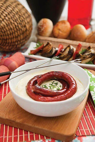 Chistorra con queso asadero