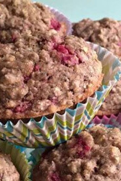 Muffins de avena con frambuesas