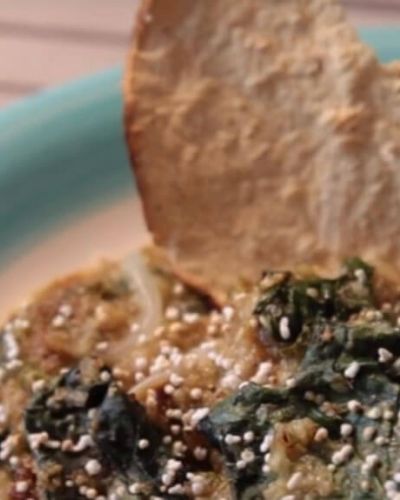 Amaranto y espinaca en salsa verde