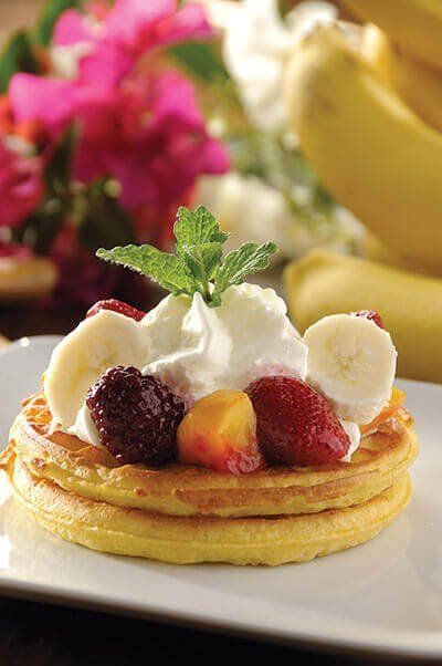 Waffles de avena con frutas