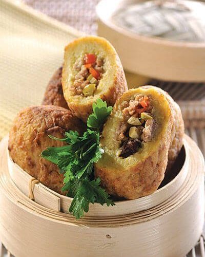 Croquetas de plátano con picadillo