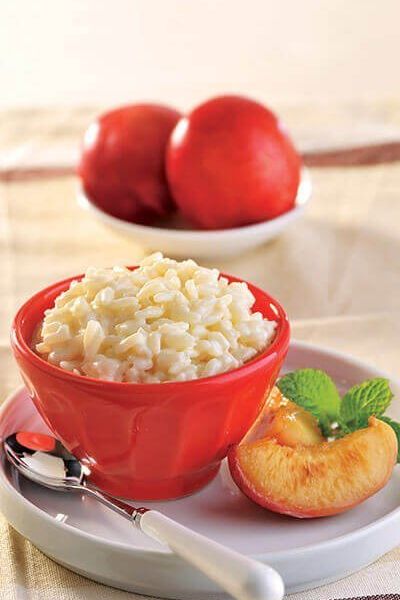 Cremoso de arroz con nectarinas