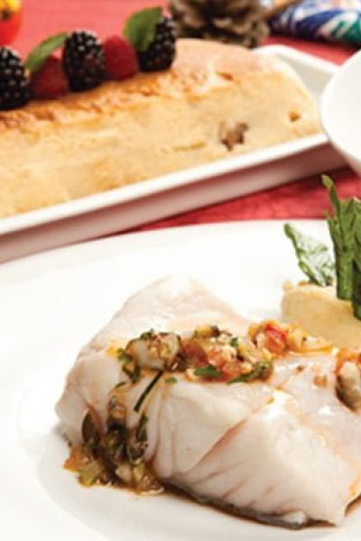 Pescado al vapor de epazote