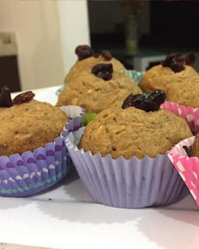 Muffins de zanahoria y arándanos