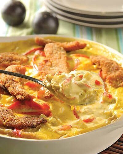 Fajitas de pollo cremoso