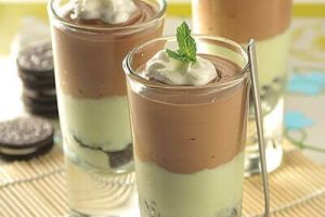 Copas de chocolate con menta