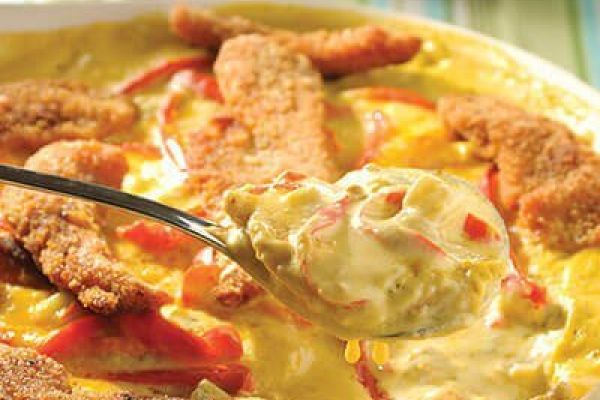 Fajitas de pollo cremoso