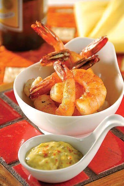 Camarones con salsa cremosa