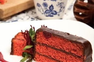 Pastel de jamaica y chocolate