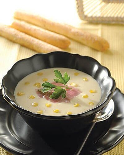 Sopa de elote y jamón