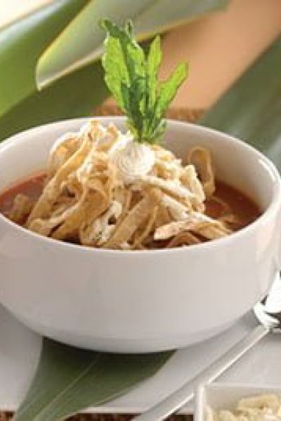 Sopa de tortilla crujiente