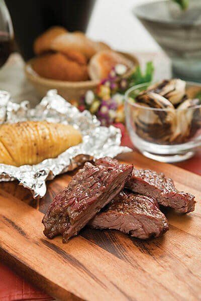 Vacío y papas asadas