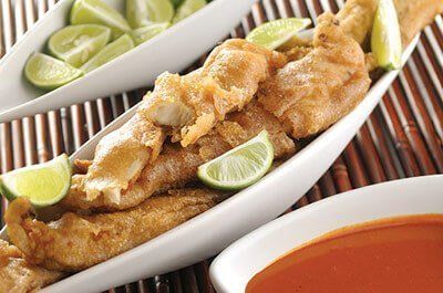 Tiras de pescado rebozado