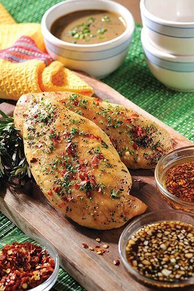 Pollo asado tres marinadas