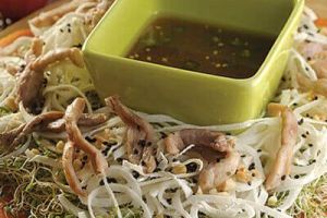 Ensalada de carne de cerdo con papaya