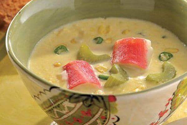 Sopa de surimi y elote