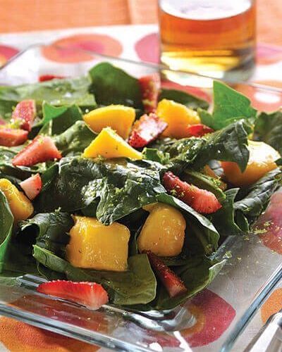 Ensalada de espinacas con mango