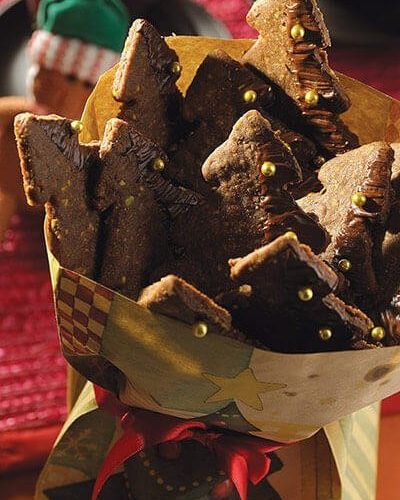 Arbolitos de chocolate y pistaches