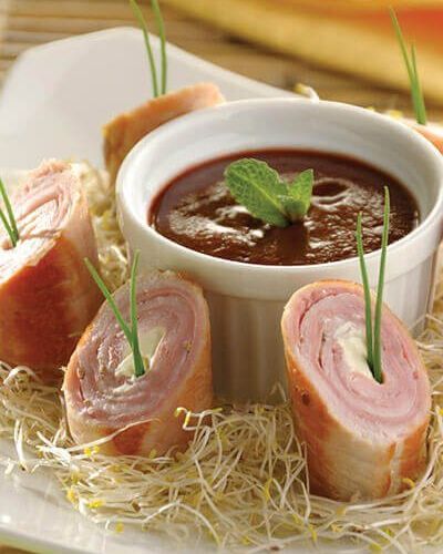 Rollitos de cerdo en salsa de tamarindo