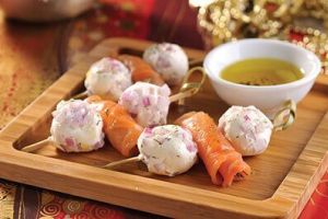 Pinchos de salmón ahumado