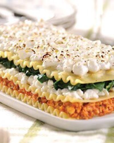 Lasagna con queso cottage