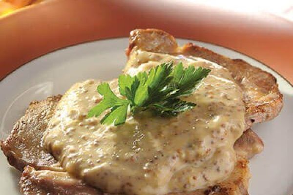 Chuletas en salsa de mostaza dulce