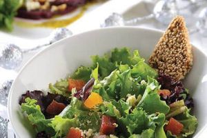 Ensalada de lechugas y kale con almendras azucaradas