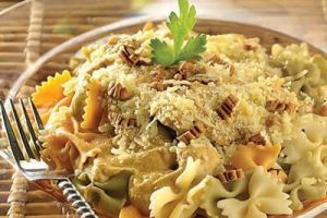 Pasta con salsa de calabaza y nuez