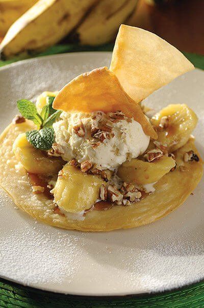 Crujiente de plátano