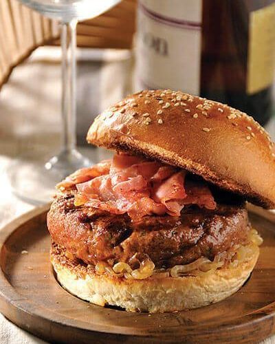 Hamburguesa de res a la barbeque