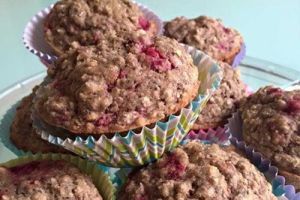 Muffins de avena con frambuesas